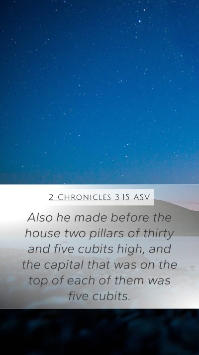 2 Chronicles 3:15 ASV Bible Verse Image