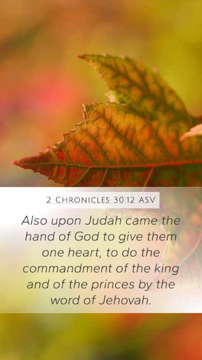 2 Chronicles 30:12 ASV Bible Verse Image