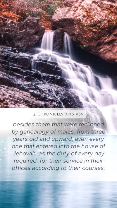 2 Chronicles 31:16 ASV Mobile Phone Wallpaper - besides them that were reckoned by genealogy of - Mobile Bible Verse Wallpaper