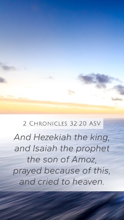 2 Chronicles 32:20 ASV Bible Verse Image