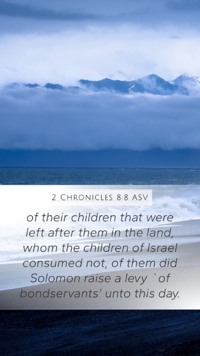 2 Chronicles 8:8 ASV Mobile Phone Wallpaper - of their children that were left after them in - Mobile Bible Verse Wallpaper