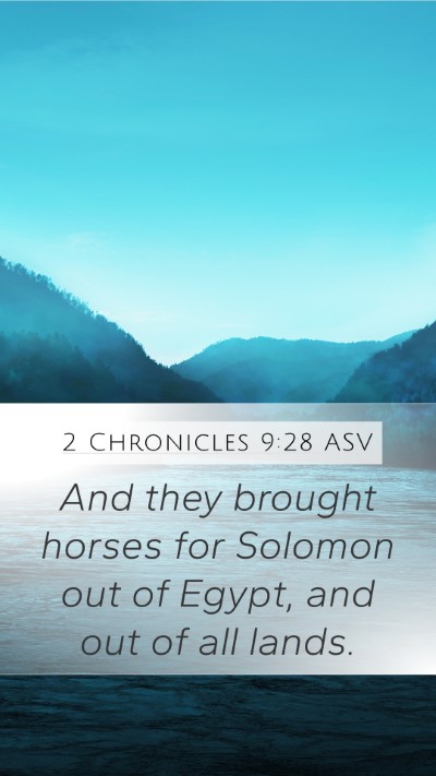 2 Chronicles 9:28 ASV Bible Verse Image