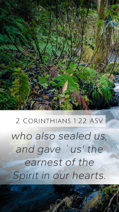 2 Corinthians 1:22 ASV Bible Verse Image