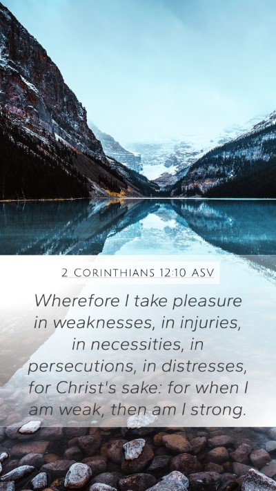 2 Corinthians 12:10 ASV Bible Verse Image