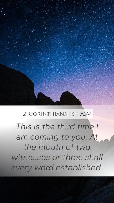 2 Corinthians 13:1 ASV Bible Verse Image