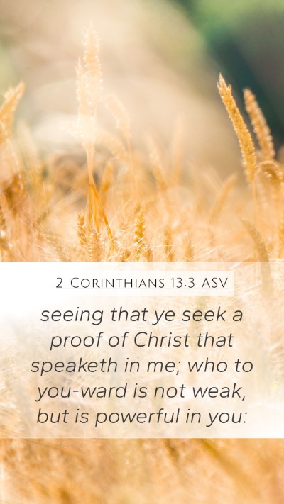 2 Corinthians 13:3 ASV Bible Verse Image