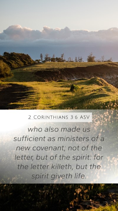 2 Corinthians 3:6 ASV Bible Verse Image