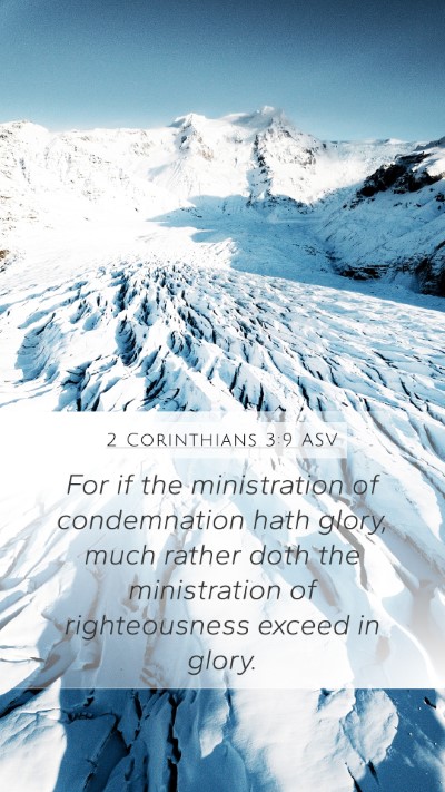 2 Corinthians 3:9 ASV Bible Verse Image