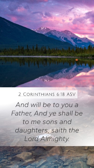 2 Corinthians 6:18 ASV Bible Verse Image