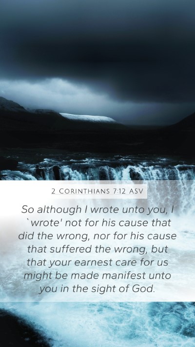 2 Corinthians 7:12 ASV Bible Verse Image