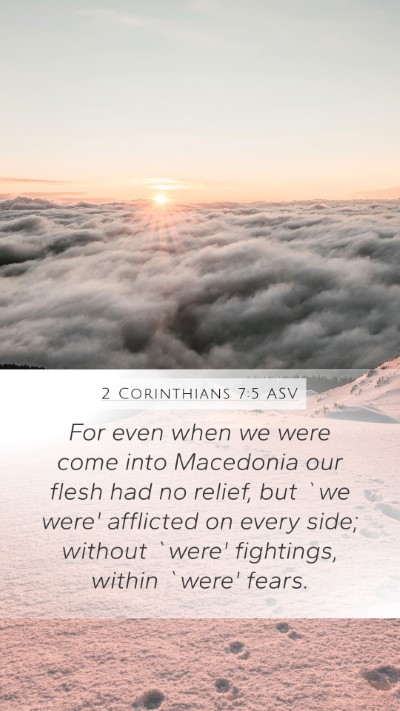 2 Corinthians 7:5 ASV Bible Verse Image