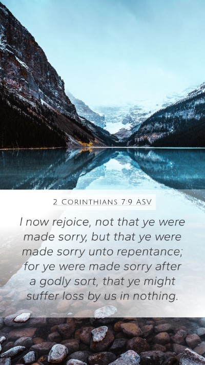 2 Corinthians 7:9 ASV Bible Verse Image