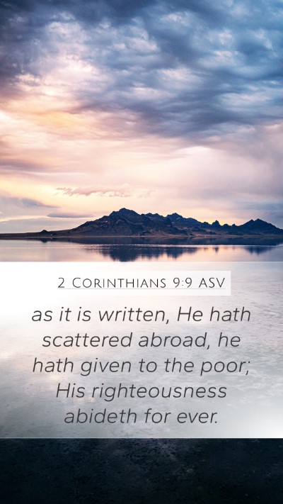 2 Corinthians 9:9 ASV Bible Verse Image