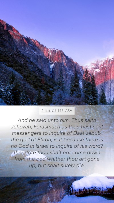 2 Kings 1:16 ASV Bible Verse Image