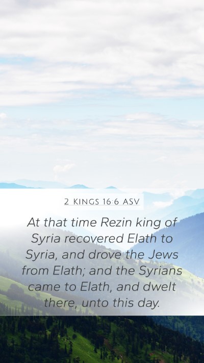 2 Kings 16:6 ASV Bible Verse Image