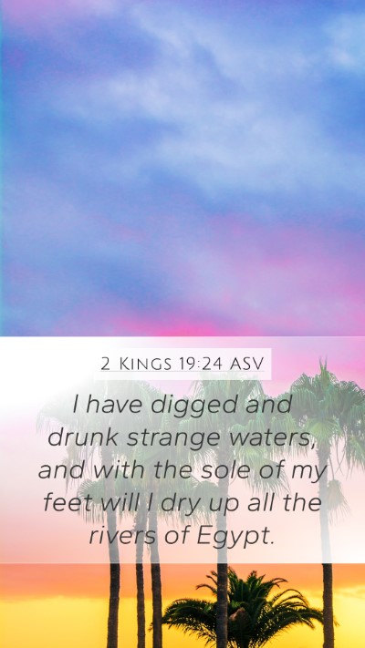 2 Kings 19:24 ASV Bible Verse Image