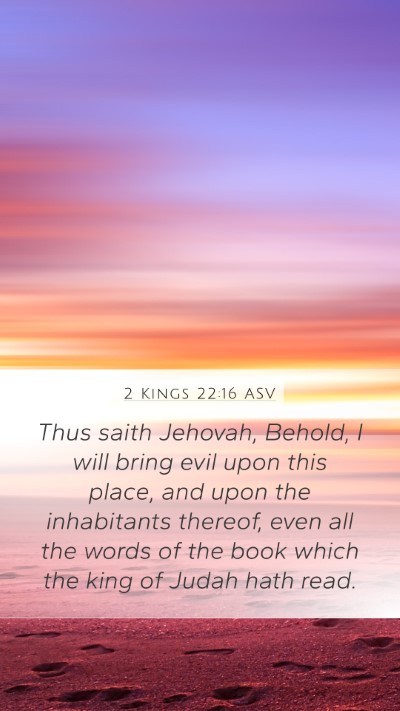 2 Kings 22:16 ASV Bible Verse Image