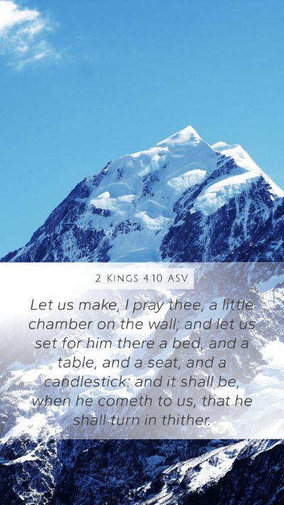 2 Kings 4:10 ASV Mobile Phone Wallpaper - Let us make, I pray thee, a little chamber on the - Mobile Bible Verse Wallpaper