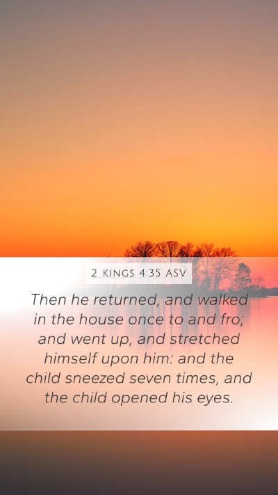 2 Kings 4:35 ASV Bible Verse Image