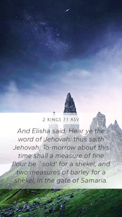 2 Kings 7:1 ASV Bible Verse Image