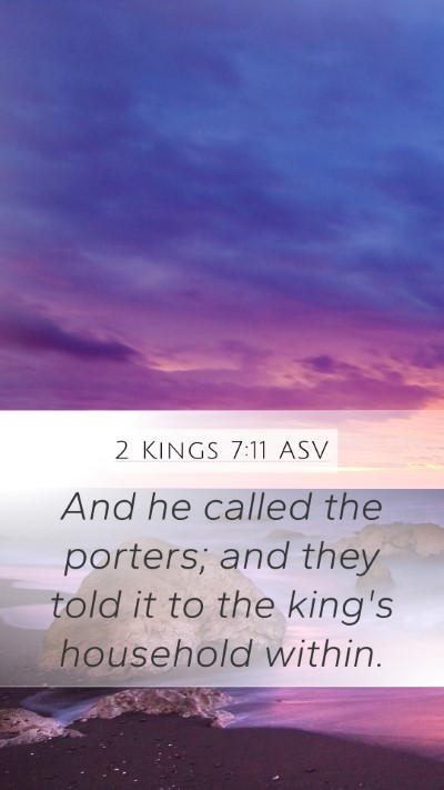 2 Kings 7:11 ASV Bible Verse Image