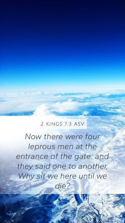 2 Kings 7:3 ASV Bible Verse Image