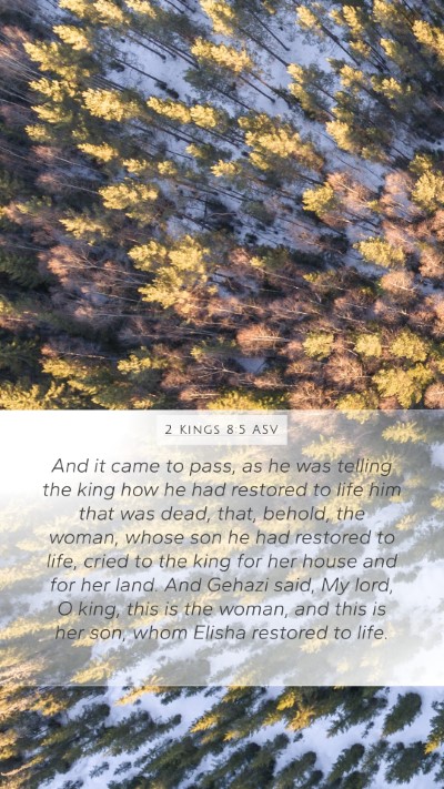 2 Kings 8:5 ASV Bible Verse Image