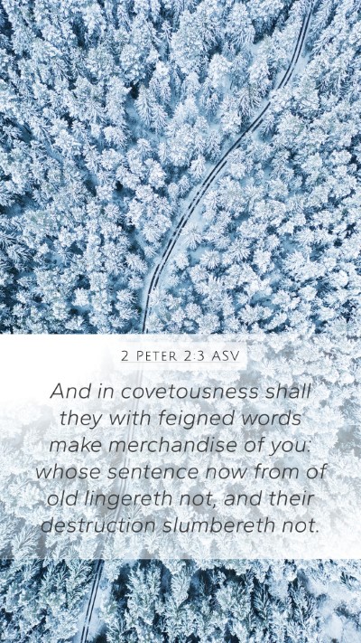 2 Peter 2:3 ASV Bible Verse Image