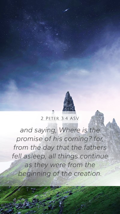 2 Peter 3:4 ASV Bible Verse Image