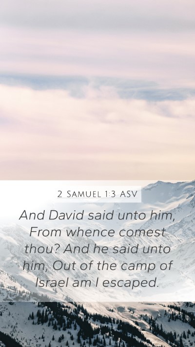 2 Samuel 1:3 ASV Mobile Phone Wallpaper - And David said unto him, From whence comest thou? - Mobile Bible Verse Wallpaper