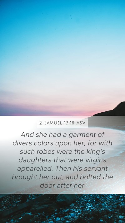 2 Samuel 13:18 ASV Bible Verse Image