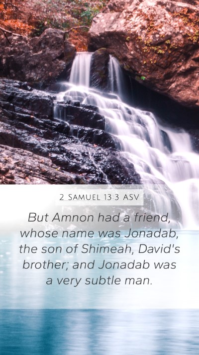 2 Samuel 13:3 ASV Bible Verse Image