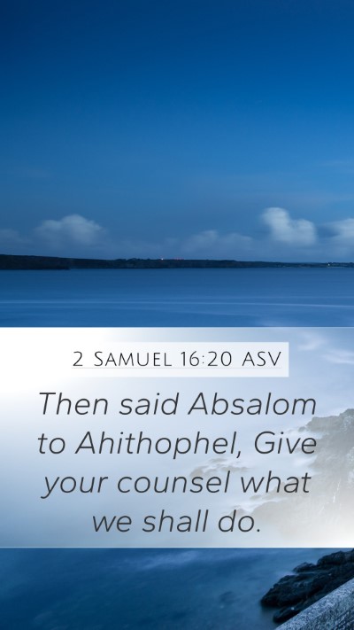 2 Samuel 16:20 ASV Bible Verse Image