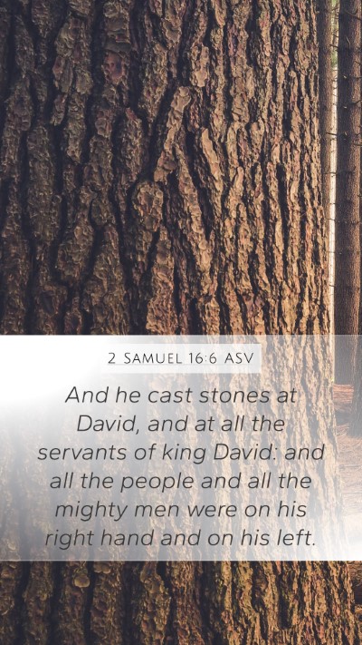 2 Samuel 16:6 ASV Mobile Phone Wallpaper - And he cast stones at David, and at all the - Mobile Bible Verse Wallpaper
