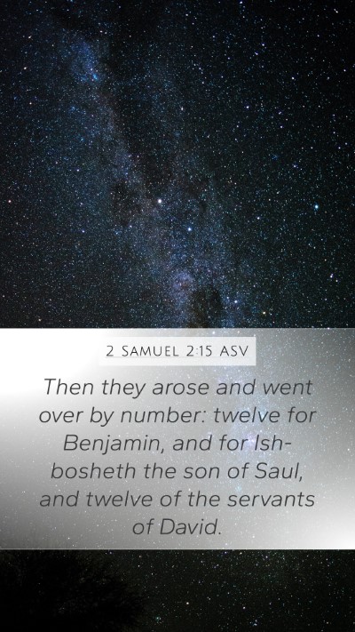 2 Samuel 2:15 ASV Mobile Phone Wallpaper - Then they arose and went over by number: twelve - Mobile Bible Verse Wallpaper