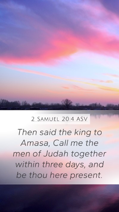 2 Samuel 20:4 ASV Bible Verse Image