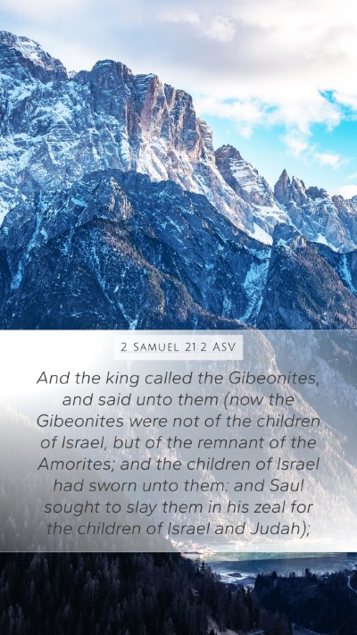 2 Samuel 21:2 ASV Bible Verse Image