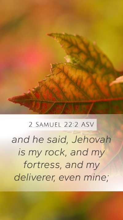 2 Samuel 22:2 ASV Bible Verse Image