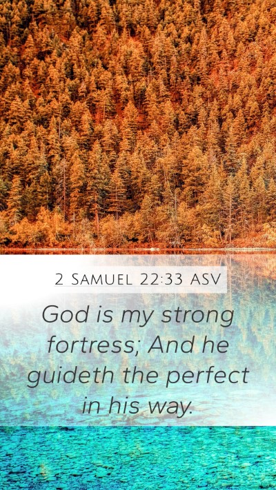 2 Samuel 22:33 ASV Mobile Phone Wallpaper - God is my strong fortress; And he guideth the - Mobile Bible Verse Wallpaper