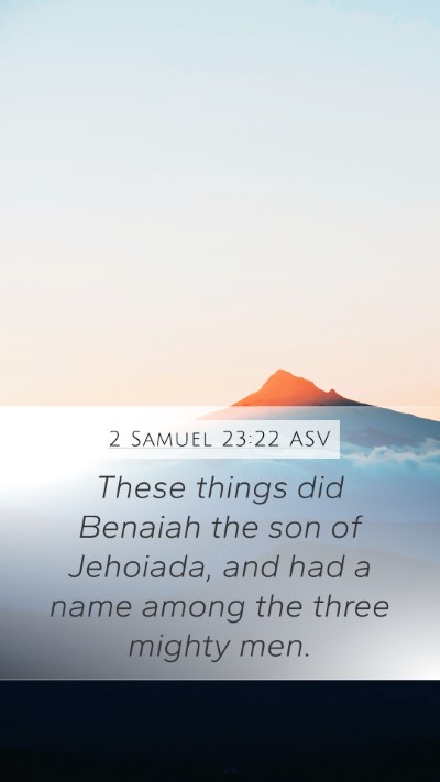 2 Samuel 23:22 ASV Mobile Phone Wallpaper - These things did Benaiah the son of Jehoiada, and - Mobile Bible Verse Wallpaper
