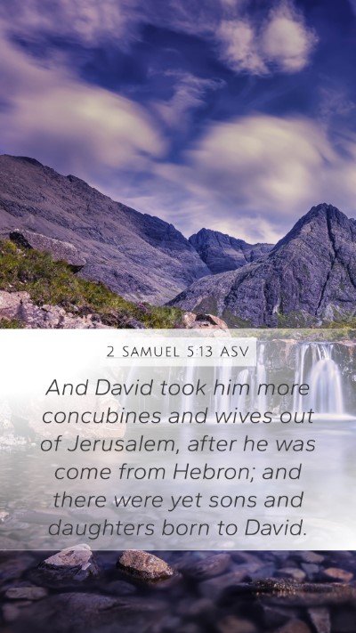 2 Samuel 5:13 ASV Bible Verse Image