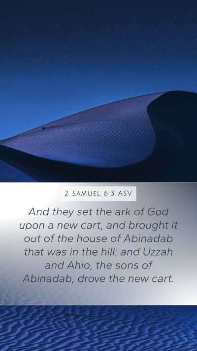 2 Samuel 6:3 ASV Bible Verse Image