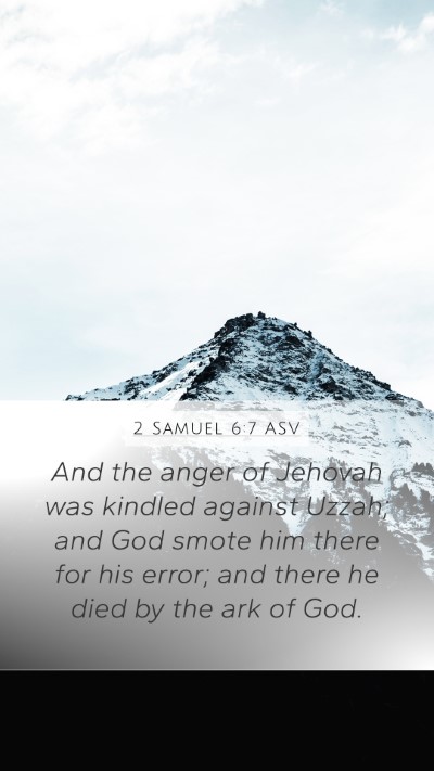 2 Samuel 6:7 ASV Bible Verse Image