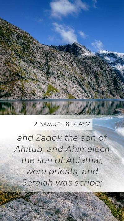 2 Samuel 8:17 ASV Bible Verse Image