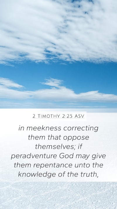 2 Timothy 2:25 ASV Bible Verse Image