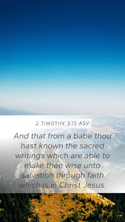 2 Timothy 3:15 ASV Bible Verse Image