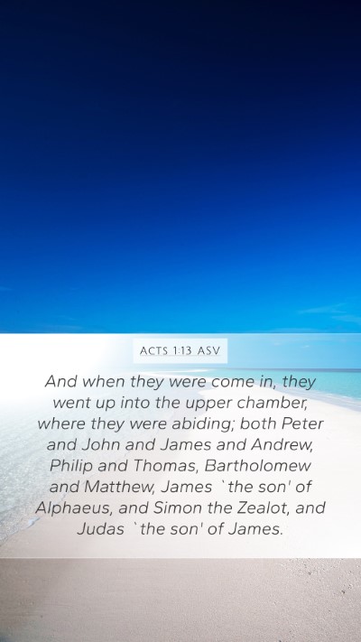 Acts 1:13 ASV Bible Verse Image