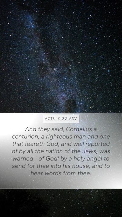 Acts 10:22 ASV Bible Verse Image