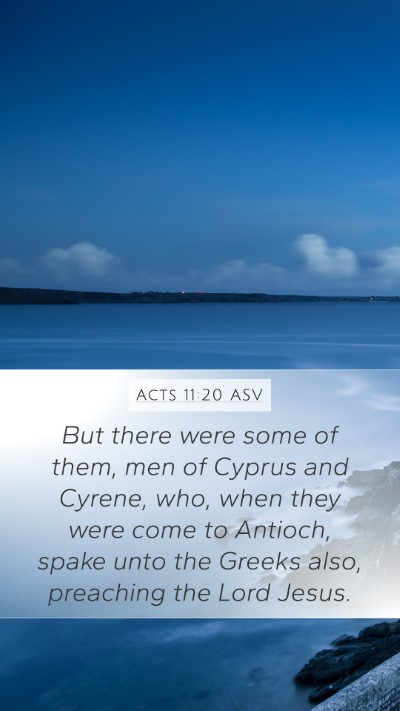 Acts 11:20 ASV Bible Verse Image