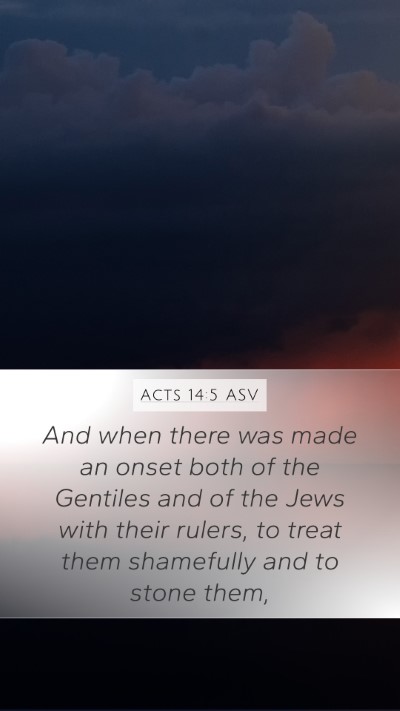 Acts 14:5 ASV Bible Verse Image